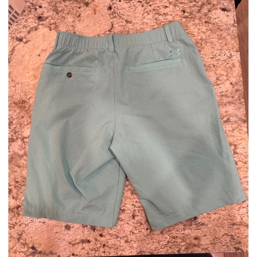 Under Armour Mens HeatGear Golf Shorts Aqua Teal Loose Fit Size 32 Textured - Picture 7 of 12